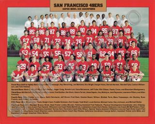 1984 San Francisco 49ers Bowl Champions 8x10 Photo 2