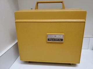 Vintage Ge Solid State Portable Record Player 2 Speed Model V423r Gold Case Runs