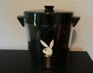 Vintage Playboy Bunny Logo Black & White Ice Bucket Wine Chiller Thermo Serv
