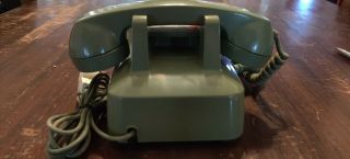 VINTAGE Western Electric BELL SYSTEM C/D 500 Avocado GREEN Rotary Desk Phone 3