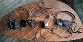 3 Antique Radio Headphones Western Electric 1918 Ww1 Omega Trimm Dependable