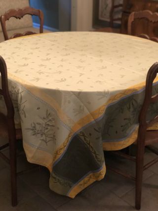 Vent Du Sud Linen Tablecloth,  71” Square - Multicolor Print