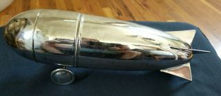 Restoration Hardware Zeppelin Blimp Cocktail Martini Shaker Silver Plated 2