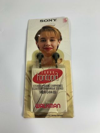 Vintage Sony Fontopia Mdr - E414 (b) Earphones Walkman