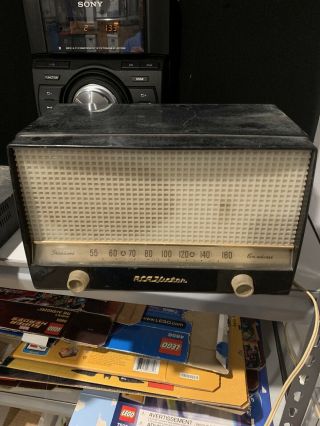 Vintage Rca Victor Wood Case Radio Powers Up No Station Parts