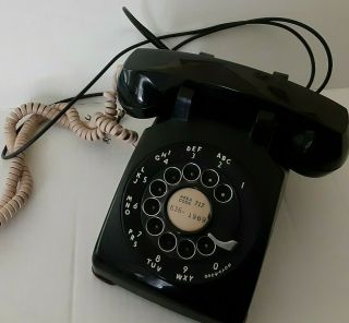 Desk Phone Rotary Black Western Electric Bell C/d 500 Black Vintage Collectible