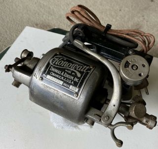 Thomas Edison Konowatt Phonograph Motor Convertible 110vac Or Dc Power