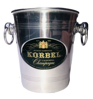 Vintage Korbel Champagne Wine Cooler Ice Bucket Made In France,  Alum