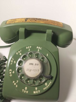 Vintage 1968 Western Electric Company C/d 500 Green Rotary Dial Desk Telephone