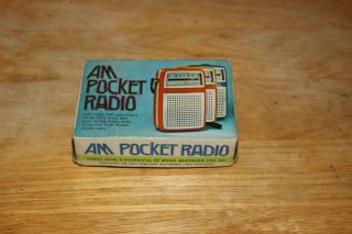 Vintage Am Pocket Radio Transistor Made In Hong Kong Superheterodyne Nib