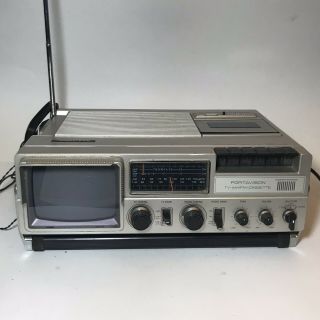 Vintage Realistic Portavision Tv - Am/fm - Cassette,  Model No: 16 - 104