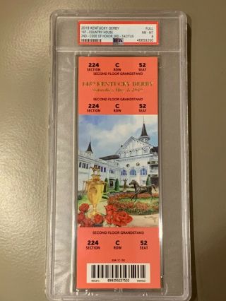 2019 Kentucky Derby Ticket Stub Psa 8 Grandstand 2nd Floor Ticket