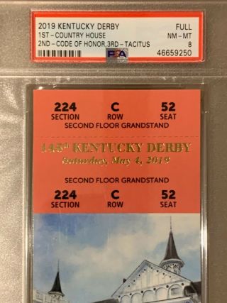 2019 Kentucky Derby ticket stub PSA 8 Grandstand 2nd Floor Ticket 2