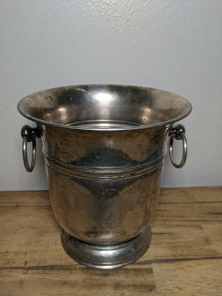 Vintage Silverplate Champagne Ice Bucket W Handles 9 "
