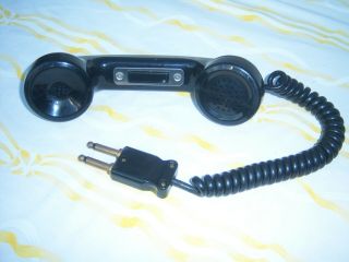 Vintage Telephone Switchboard Push To Talk Hand Set 2 Prong Connector