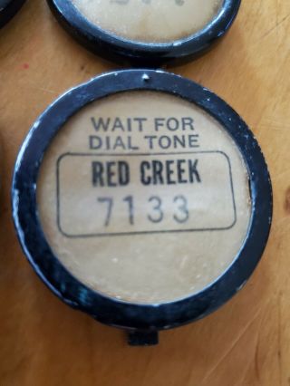 Fremont Red Creek Telephone Dial Number Cards & Rings Western Electric 2