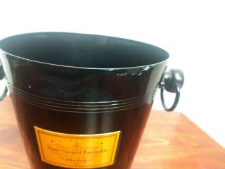 Vtg Veuve Clicquot VCP Champagne Black Metal Ice Bucket 3