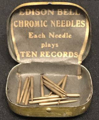 Edison Bell Electric Gramophone Needles Tin & Needles Made In England