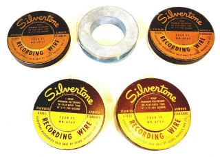 - Old - Stock – 5 Reels – Silvertone Recording Wire – 1 Hour – 7350 Ft