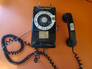 Vintage Western Electric Bell System Wall Rotary Dial Phone,  Black
