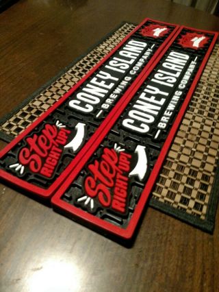 Two Coney Island Brewing Company Rubber Bar Spill Mats.  21x3 1/2x 1/2 ".  Brand.