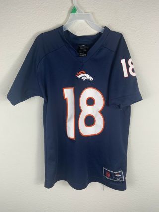Denver Broncos Peyton Manning 18 Jersey T Shirt Nfl Team Apparel Youth Medium