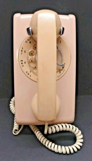 Vintage Beige Western Electric Bell System 554 Bmp Rotary Wall Telephone 3 - 77