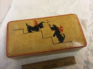 Vintage Art Deco Scottish Terrier Scottie Dog Coaster Set & Box Jerywil Products
