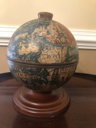 Vintage Olde World Globe Ice Bucket Made In Italy