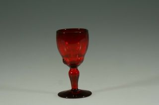Vintage Martinsville Glass Company Ruby Red Moondrops Cordial Glass C.  1935