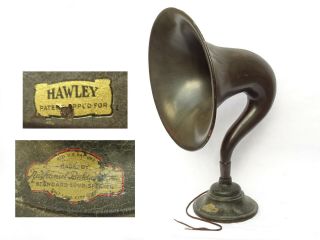 C.  1920s Antique Nathaniel Baldwin Radio Hawley Horn Loud Speaker Salt Lake City