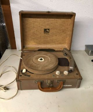 Vintage 1950’s Rca Victor Suitcase Record Player Model 6 - Emp - 2b