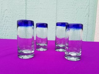 Tequila Shot Glasses Cobalt Set Of 4 Only $2.  99 Flat Rate