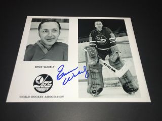Ernie Wakely,  Winnipeg Jets Wha Autographed 8x10 Photo