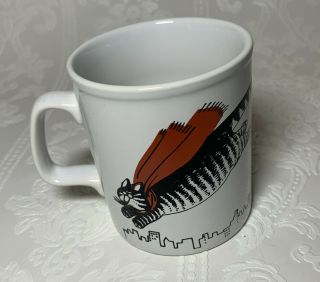 B Kliban Flying Superhero Cat Coffee Mug Tea Cup Kiln Craft England Vtg 70s 1979