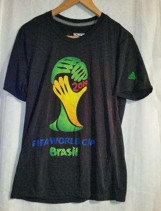 Adidas 2014 Fifa World Cup Brasil Black Soccer Shirt Men 