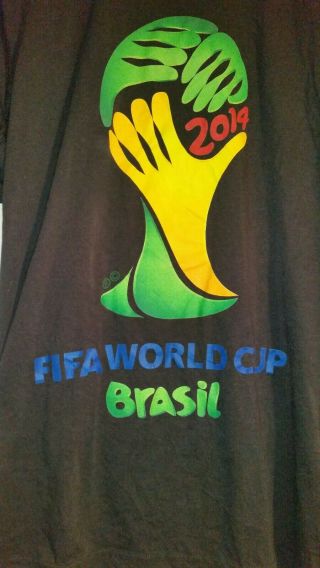 Adidas 2014 Fifa World Cup Brasil Black Soccer Shirt Men ' s Size Large 2