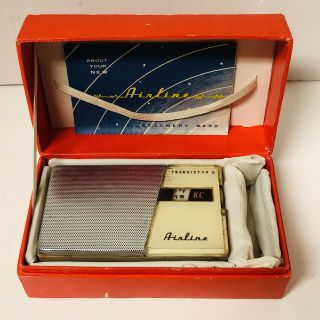 Vtg Airline 6 Transistor Pocket Radio Montgomery Ward Model 1131