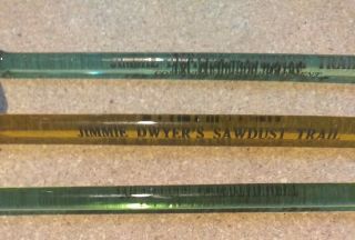 Vintage Glass Swizzle Stir Sticks Jimmie Dwyer ' s Sawdust Trail NYC York City 2