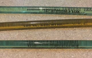 Vintage Glass Swizzle Stir Sticks Jimmie Dwyer ' s Sawdust Trail NYC York City 3
