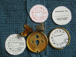 Rare 24ct.  Gold Plated Telephone Steel Dial Parts,  4 Dial Labels Copies Gc