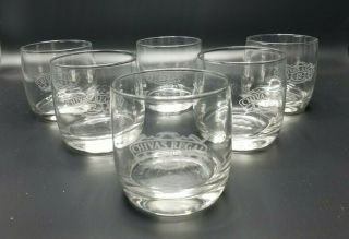Set Of 6 Chivas Regal Aged 12 Years Scotch Rocks Glass Etched Logo 3.  5 " Tall