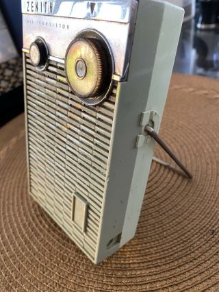 Zenith All Transistor Vintage Mid Century Radio W Stand - 6 X 4 - Cute As A Prop