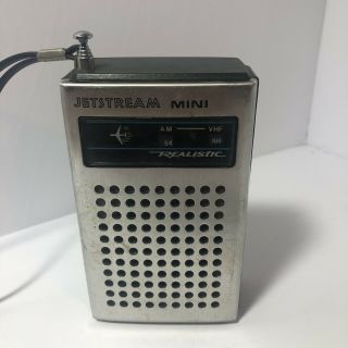 Vintage Realistic Jetstream Mini AM/VHF Aircraft Pocket Radio Portable 3