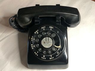 Rare Vintage 1950s Western Electric 5302 Black Rotary Dial Desktop Phone W/g1