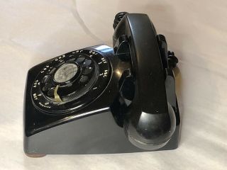 Rare Vintage 1950s WESTERN ELECTRIC 5302 BLACK Rotary Dial Desktop Phone w/G1 2