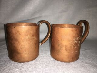 Vintage Cock N Bull Moscow Mule Copper Mugs Set Of 2 Vodka Cup