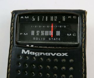 Vintage Magnavox Transistor Battery Powered AM/FM Radio w/Case,  Scratchy 2