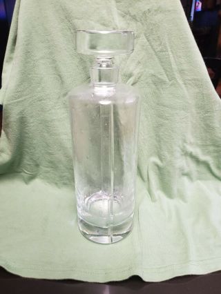 Vintage Heavy Crystal? Glass Liquor Decanter With Stopper Round Shaped 11 1/4 "