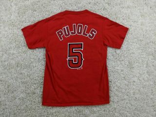 Majestic Albert Pujols Anaheim Angels Shirt Men Medium Red Los Angeles Baseball